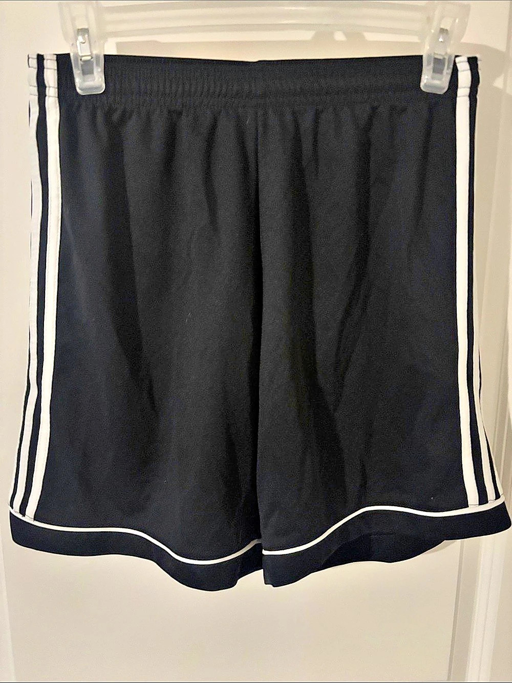 adidas Climalite 3-Stripe Athletic Shorts Black & White Small